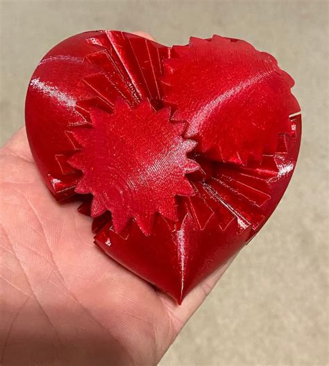 3d Printed Gear Heart Valentines Day T On Sale And Great Surprise