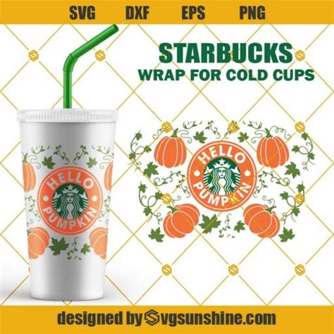 Hello Pumpkin Svg Starbucks Cup Svg Fall Pumpkin Spice Starbucks Cold Cup Svg