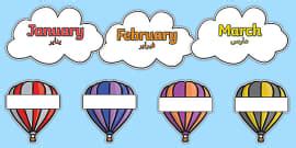 Editable Hot Air Balloon Birthday Chart Display Pack