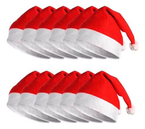 Touca De Papai Noel Feltro Liso Natal Natalino Gorros Mercadolivre