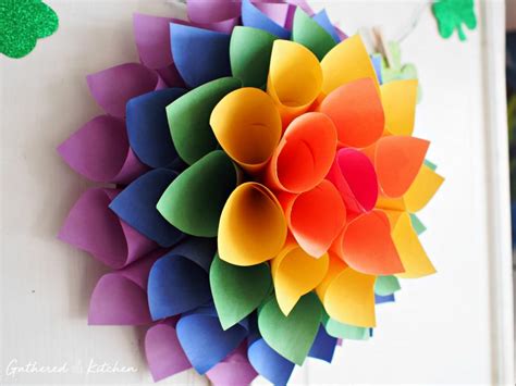 Rolled Paper Flower Wreath Gathered In The Kitchen