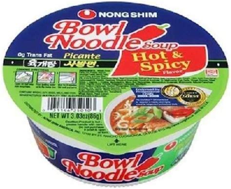 Nong Shim Bowl Noodle Hot And Spicy Soup 12 Pack