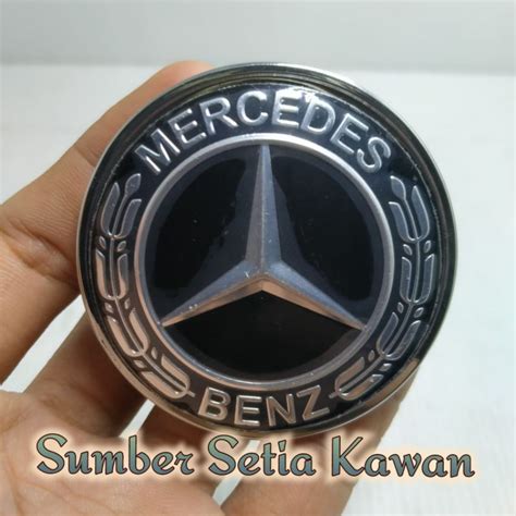 Jual Emblem Logo Kap Mesin 57mm Hitam Mercedes Benz W124 W140 W163 W202