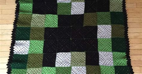 Minecraft Creeper Crocheted Blanket Crochet Blankets Creepers And