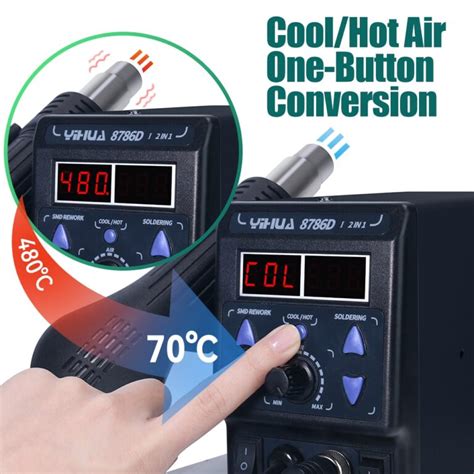 YIHUA D Soldering Iron Hot Air Soldering Station DIY Digital Rework Station Phone Repair BGA
