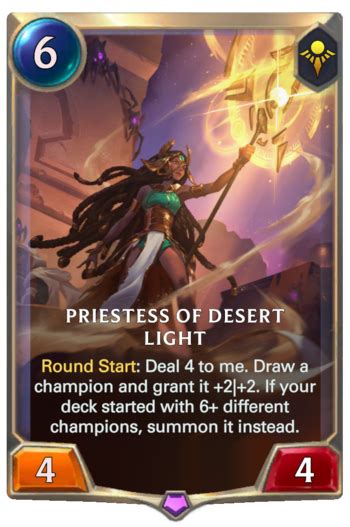 Priestess Of Desert Light Legends Of Runeterra Card Runeterrafire