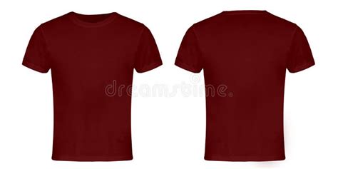 Red, Maroon Blank T-shirt Front and Back Stock Image - Image of dress ...