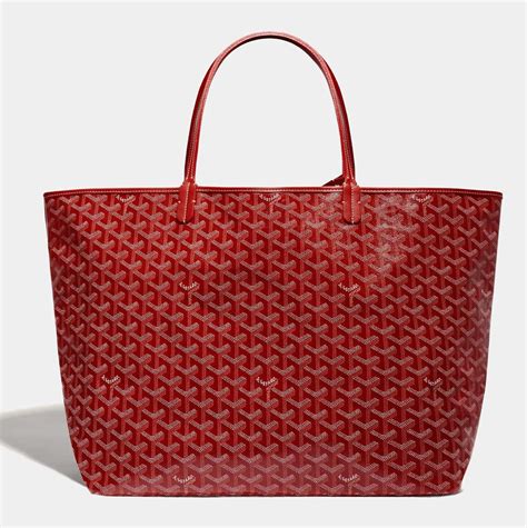 Goyard Red Goyardine Coated Canvas And Leather Saint Louis Gm Tote