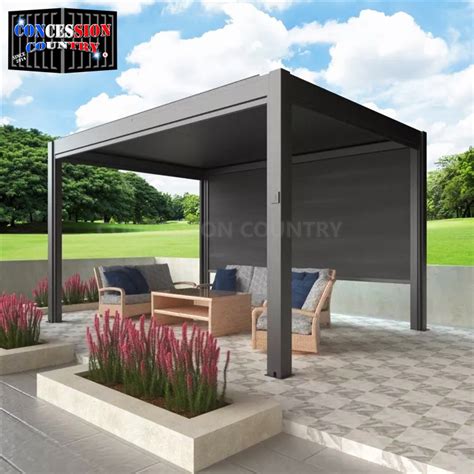 Bioclimatic Motorized Oem Outdoor Louvered Roof Sunshade Waterproof