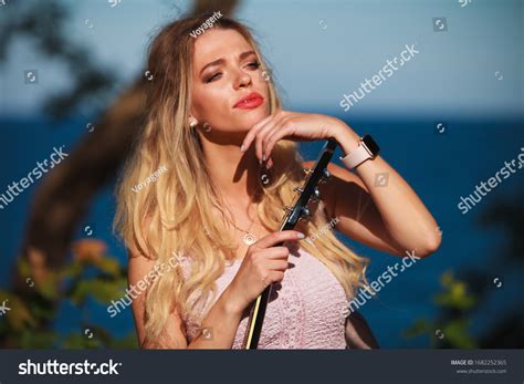 Blonde Woman Having Acoustic Guitar Female Stock Photo Shutterstock