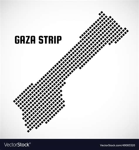 Pixel gaza strip map isolated on white background Vector Image