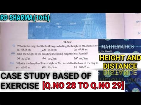 Rd Sharma Class Height And Distance Case Study Based Of Exercise Q