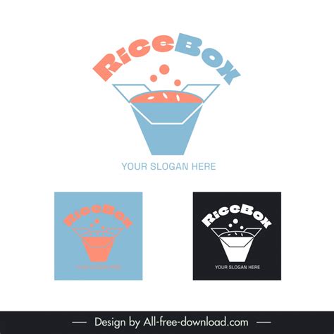 Rice Box Logo Template Geometric Classic Vectors Images Graphic Art