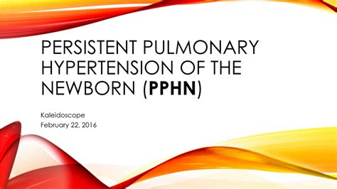 Persistent Pulmonary Hypertension Of The Newborn Pphn Docslib