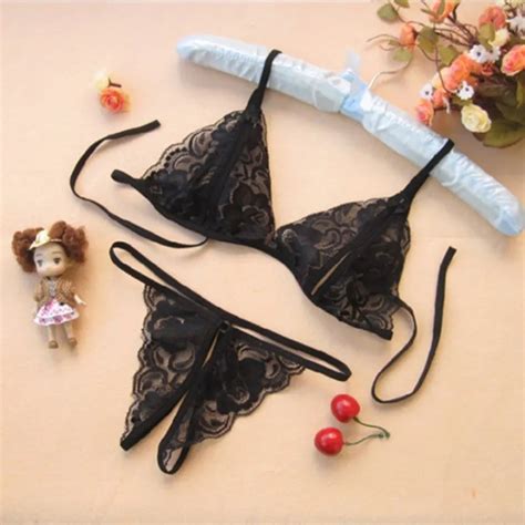 Sexy Set Sex Bra Bikini Pajama Lingerie Transparent Sleepwear Tempting Underwear Lace Nightwear