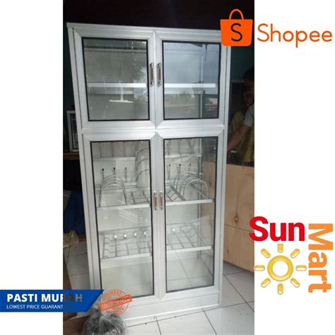 Jual Rak Piring Tertutup Kaca Pintu Shopee Indonesia