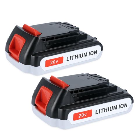 Biswaye 2 Pack 2 0Ah 20 Volt MAX Lithium Ion Battery For Black Decker