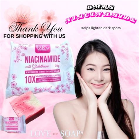 Tms Bmrs Niacinamide Gluta Premium 10x Whitening Soap 70g Shopee