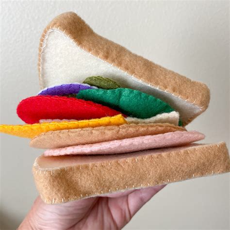 S Ndwich De Comida De Fieltro Juguetes De Fieltro Fingir Etsy