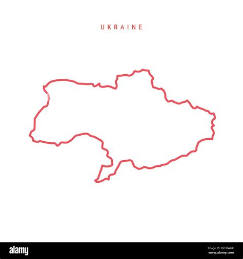 Ukraine Editable Outline Map Ukrainian Red Border Country Name