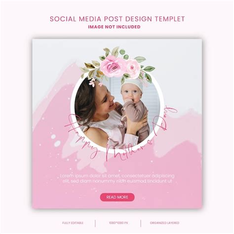 Aquarell Blumen Social Media Post Design Vorlage F R Den Muttertag