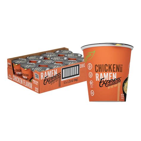 Ramen Express Chicken Flavor Ramen Cup Noodle 2 25 Oz Each Pack Of 12