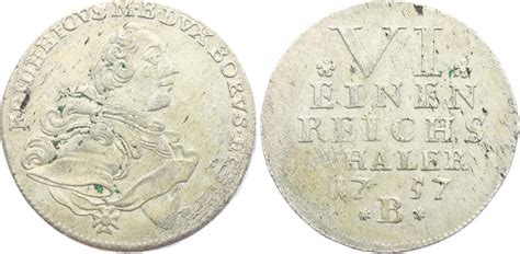 Brandenburg Bayreuth 1 6 Taler 1757 B Friedrich 1735 1763 Winz