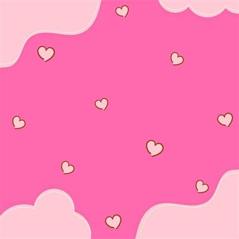 El Fondo Lindo De Corazones Y Nubes Vector Vector Premium