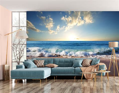 3D Ocean Beach 138 Wall Murals | AJ Wallpaper