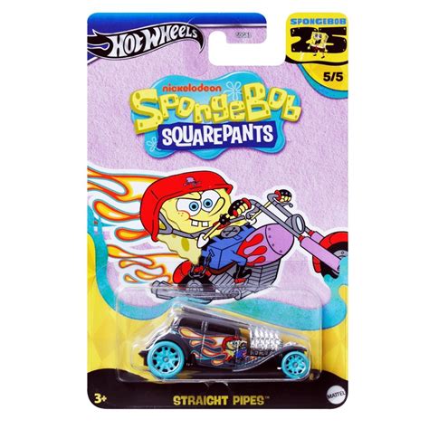 Miniatura Carro Straight Pipes Bob Esponja 5 5 7 0 Cm 1 64 Hot Wheels