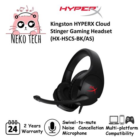 KINGSTON HYPERX CLOUD STINGER GAMING HEADSET HX HSCS BK AS Shopee