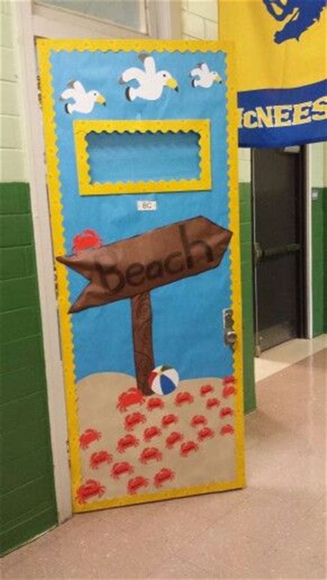 Beach Themed Classroom Door With Crabs And Sea Gulls Beach Theme