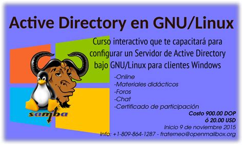 Fraterneo Gnu Linux Ma Ana Inicia El Curso Active Directory En Gnu Linux