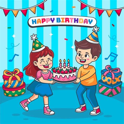 Premium Vector Hand Drawn Birthday Illustration