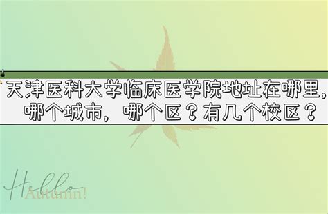 天津医科大学临床医学院地址在哪里，哪个城市哪个区？有几个校区