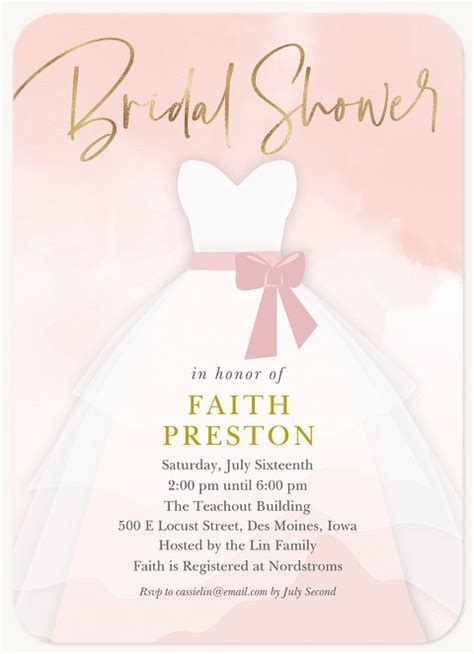 Blush Bride Bridal Shower Invitations