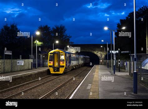 Northern Rail Class 158 Train 158755 Calling At The Small 2 Platform Long Preston Railway