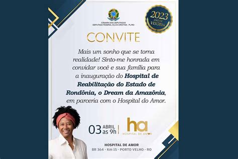 Deputada Silvia Cristina convida população para inauguração do Hospital