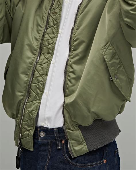 Tenue Tenue X Alpha Industries Ma 1 Bomber Jacket Sage Green