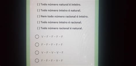 Coloque V Verdadeiro E F Falso Nas Afirmações Abaixo Depois Marque