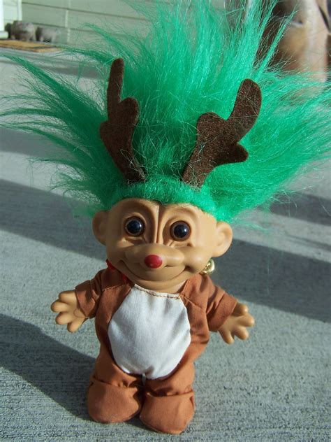 Russ Troll Vintage Doll Christmas Reindeer Costumed Troll