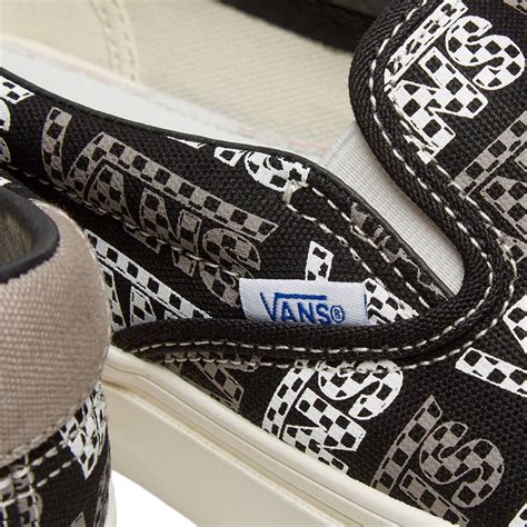 Vans Vault Classic Slip On LX Black Logo Checkerboard END