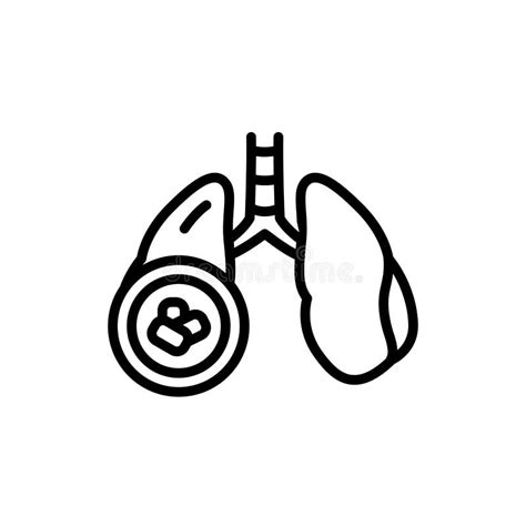 Tuberculosis Line Icon Isolated Vector Element Stock Vector