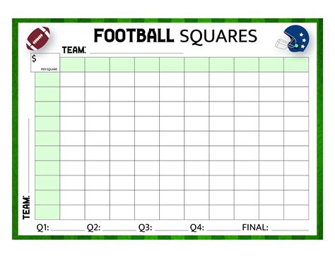 Football Squares, Printable Football Games, Football Game, Instant ...