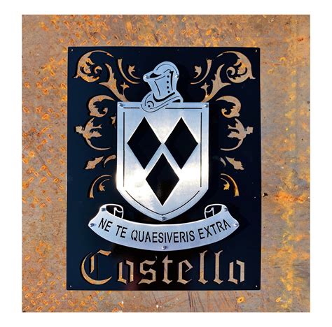 Family Crest | Custom Metal Art | Coat of Arms | 11th Anniversary Gift | Last Name Gift