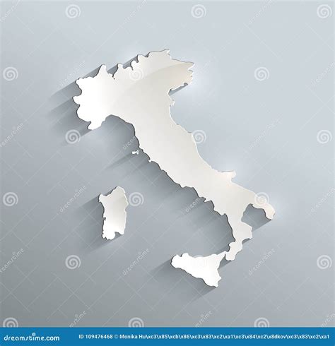 Papel Blanco Azul D De La Tarjeta Del Mapa De Italia Ilustraci N Del