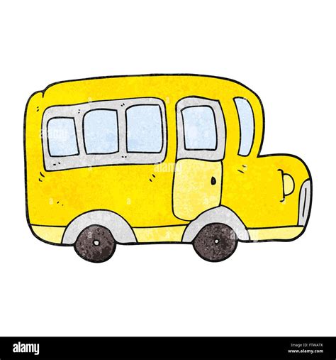 Freehand Textured Cartoon Yellow School Bus Stock Vector Image And Art