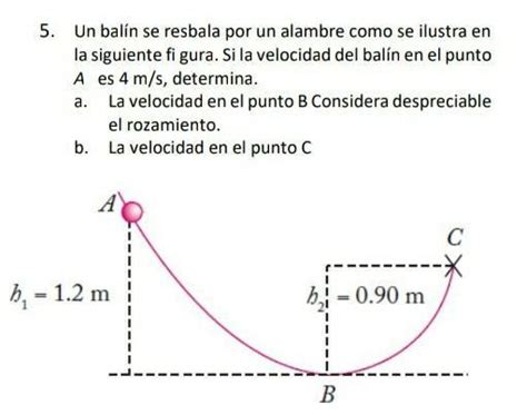 5 Un Balin Se Resbala Por Un Alambre Como Se Ilustra En La Siguiente