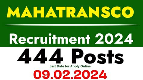 MAHATRANSCO Recruitment 2024 Apply Online Notification 444 Various