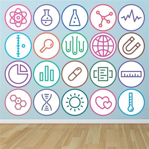 Science Symbols Chemistry Laboratory Wall Sticker Set